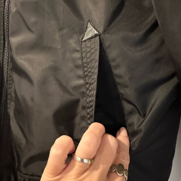 Joes Jeans heavy black bomber jacket with army detail lining. - Picture 11 of 11